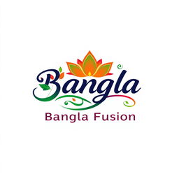 A vibrant and artistic logo design for 'Bangla Fusion'
