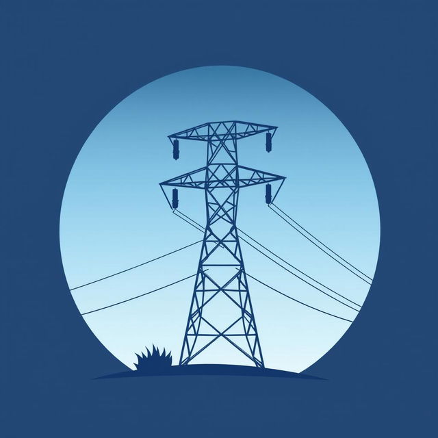 A detailed vector icon designed to represent electric conductor tension specifically for an academic presentation in a Bachelor of Science in Electrical and Electronics Engineering (EEE)