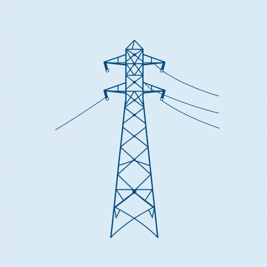 A detailed vector icon designed to represent electric conductor tension specifically for an academic presentation in a Bachelor of Science in Electrical and Electronics Engineering (EEE)