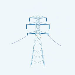 A detailed vector icon designed to represent electric conductor tension specifically for an academic presentation in a Bachelor of Science in Electrical and Electronics Engineering (EEE)