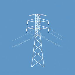 A detailed vector icon designed to represent electric conductor tension specifically for an academic presentation in a Bachelor of Science in Electrical and Electronics Engineering (EEE)