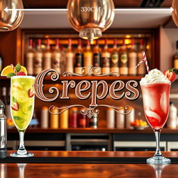 A beautifully designed bar sticker that measures 290 cm in width and 33 cm in height
