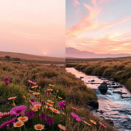 A blending of the styles and elements seen in the first and second photos to create a cohesive and harmonious third photo