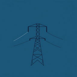 A vector icon specifically designed to illustrate electric conductor tension in a transmission line, ideal for use in an academic presentation for a Bachelor of Science in Electrical and Electronics Engineering (EEE)