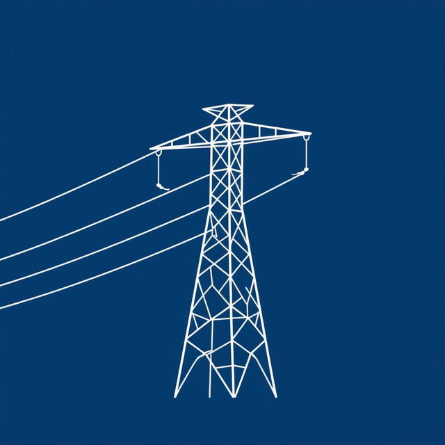 A vector icon specifically designed to illustrate electric conductor tension in a transmission line, ideal for use in an academic presentation for a Bachelor of Science in Electrical and Electronics Engineering (EEE)