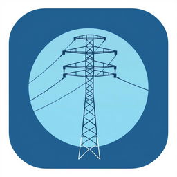 A vector icon specifically designed to illustrate electric conductor tension in a transmission line, ideal for use in an academic presentation for a Bachelor of Science in Electrical and Electronics Engineering (EEE)