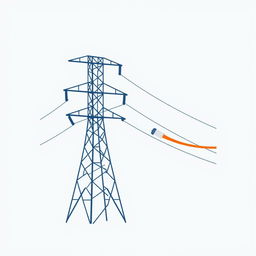 A vector icon specifically designed to illustrate electric conductor tension in a transmission line, ideal for use in an academic presentation for a Bachelor of Science in Electrical and Electronics Engineering (EEE)