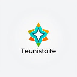 A logo design inspired by an abstract geometric shape resembling a star or a burst, featuring a modern and minimalist style