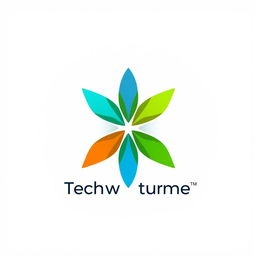 A logo design inspired by an abstract geometric shape resembling a star or a burst, featuring a modern and minimalist style