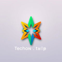 A logo design inspired by an abstract geometric shape resembling a star or a burst, featuring a modern and minimalist style