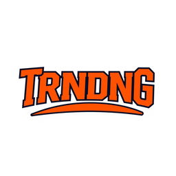 A modern and sleek logo featuring the letters 'TRNDNG' prominently displayed in collegiate font
