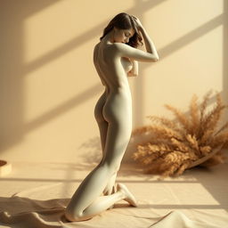 A beautifully sculpted female figure in a natural pose, highlighting the elegance of the human form