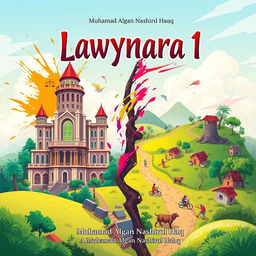 A captivating book cover design for the title "Lawynara 1" by author Muhamad Algan Nashirul Haq, featuring an illustrated style