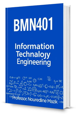 A book cover design for a title "BMN401" prominently displayed in bold white font against a vibrant blue background