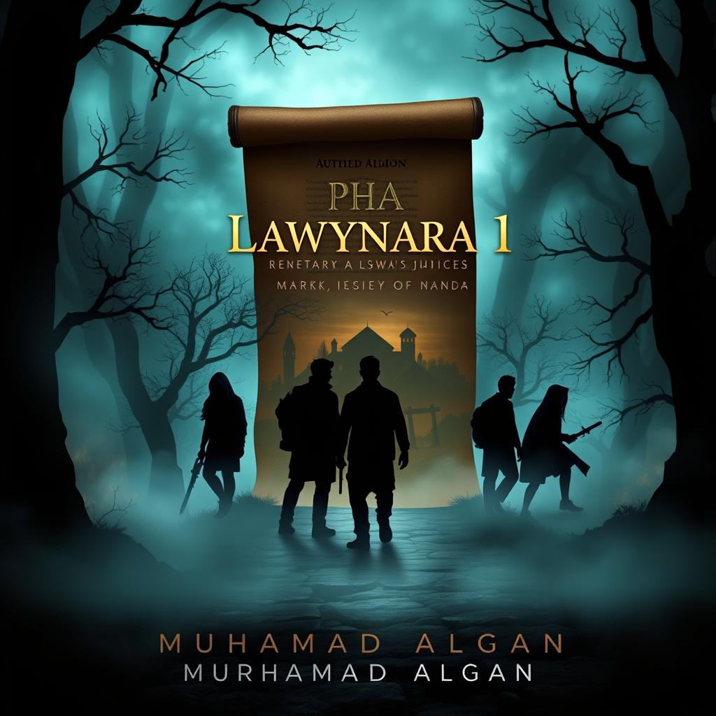 A book cover design featuring the title "Lawynara 1" by author "Muhamad Algan"