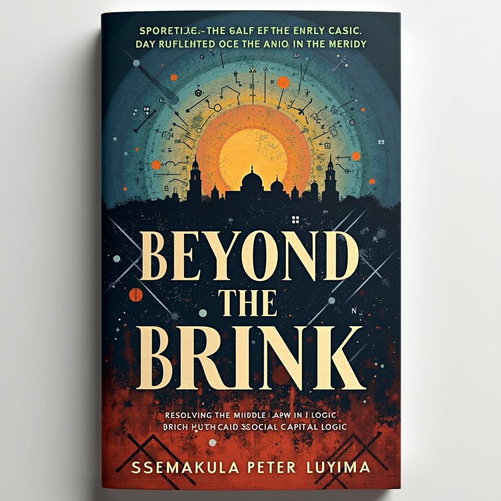A compelling book cover design for 'Beyond the Brink: Resolving the Middle East Crisis with the Fourth Law of Logic and Social Capital Logic' by Ssemakula Peter Luyima