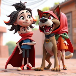 A 3D animated scene depicting a quirky and whimsical character named Ms