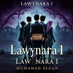 An intricate book cover design featuring the title 'Lawynara 1' by author 'Muhamad Algan'