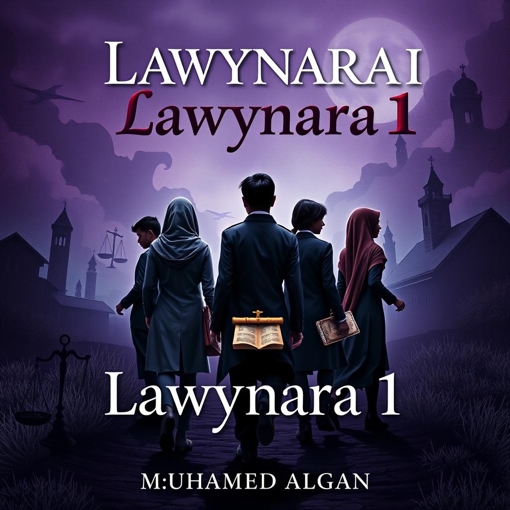 An intricate book cover design featuring the title 'Lawynara 1' by author 'Muhamad Algan'