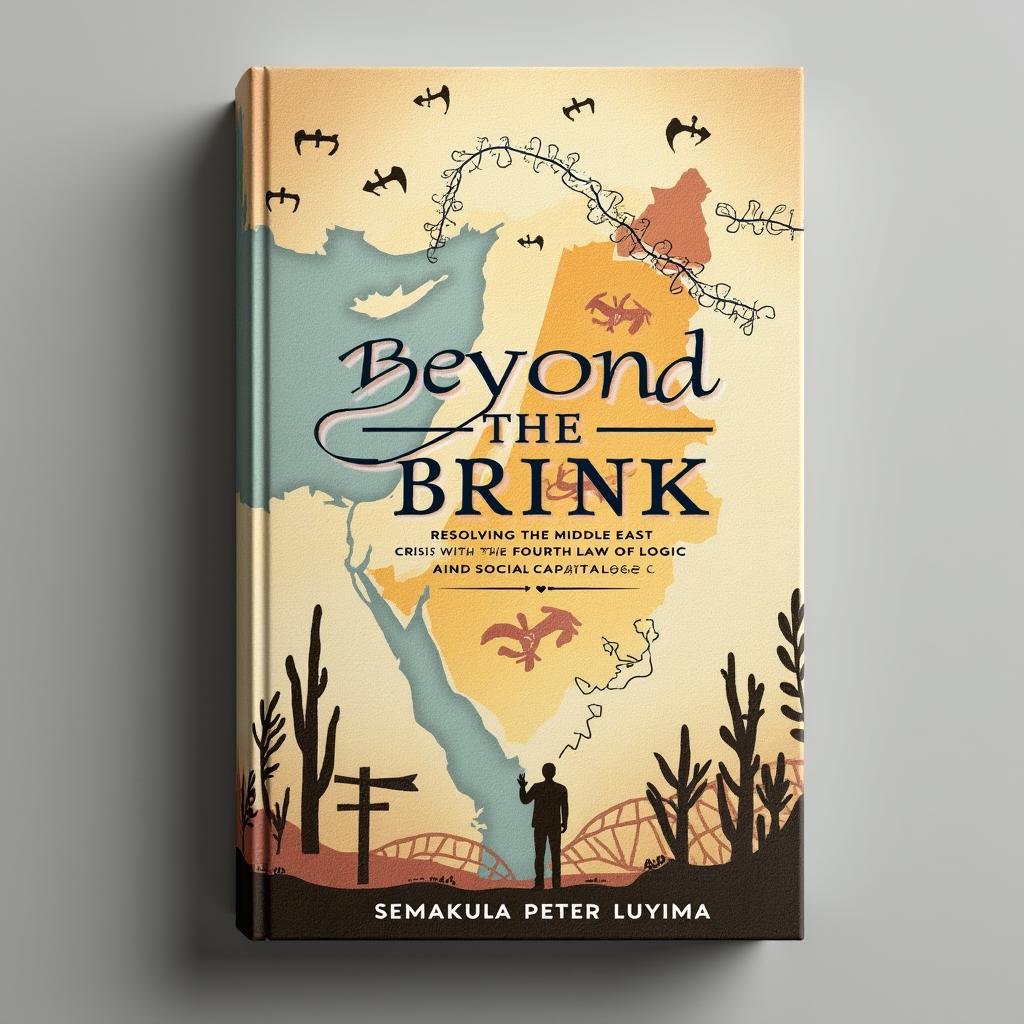 A compelling book cover for 'Beyond the Brink: Resolving the Middle East Crisis with the Fourth Law of Logic and Social Capital Logic' by Ssemakula Peter Luyima