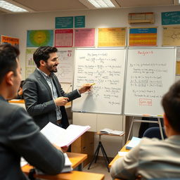 An educational setting focused on specialized tutoring for chemistry, calculus (حسابان), and mathematics specifically for university entrance exams (کنکور) in Iran