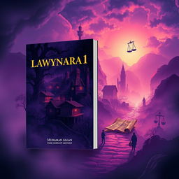 A captivating book cover design featuring a vibrant yet eerie village that symbolizes a fair legal system at its core