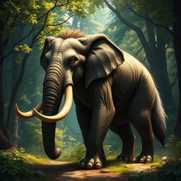 A fantastical creature that is a combination of a wolf and an elephant