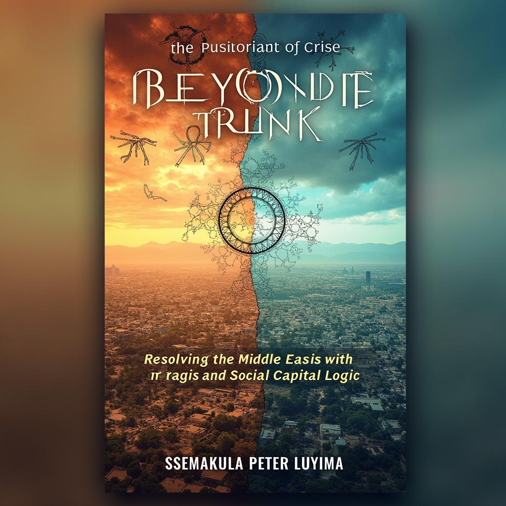 An eye-catching book cover design for 'Beyond the Brink: Resolving the Middle East Crisis with the Fourth Law of Logic and Social Capital Logic' authored by Ssemakula Peter Luyima
