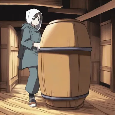 In the anime, the protagonist discovered a mysterious abroach barrel in the hidden attic.