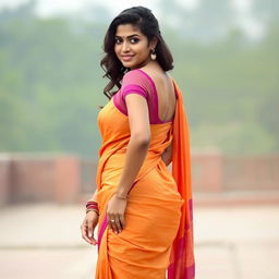A beautiful Indian woman with fair skin, weighing around 70 kg
