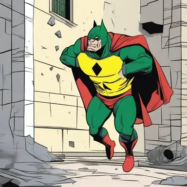 In the comics, the superhero crashed through a wall and found an abroach barrel containing a secret weapon.