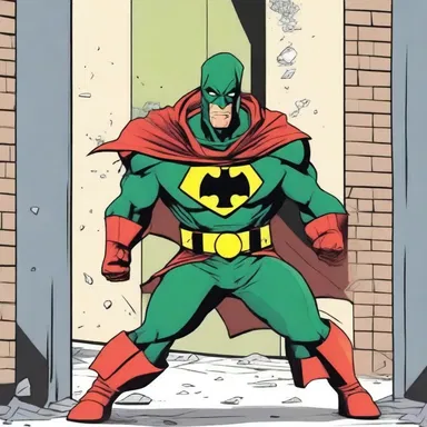 In the comics, the superhero crashed through a wall and found an abroach barrel containing a secret weapon.