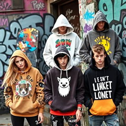 A fashionable collection of hoodies featuring exciting and creative designs