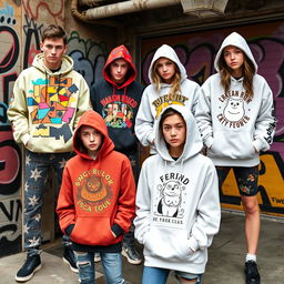 A fashionable collection of hoodies featuring exciting and creative designs