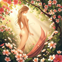 A beautiful art piece featuring an abstract representation of femininity, celebrating the form and essence of womanhood in a tasteful manner