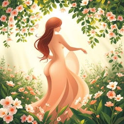 A beautiful art piece featuring an abstract representation of femininity, celebrating the form and essence of womanhood in a tasteful manner