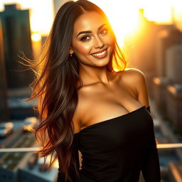 A beautiful and alluring woman with long, flowing hair and an enchanting smile