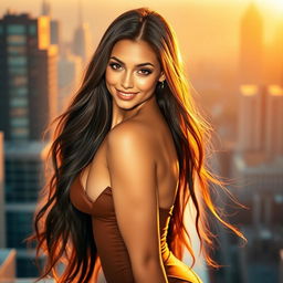 A beautiful and alluring woman with long, flowing hair and an enchanting smile