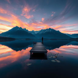 A beautifully captured photograph showcasing a scenic landscape reflection in a serene lake