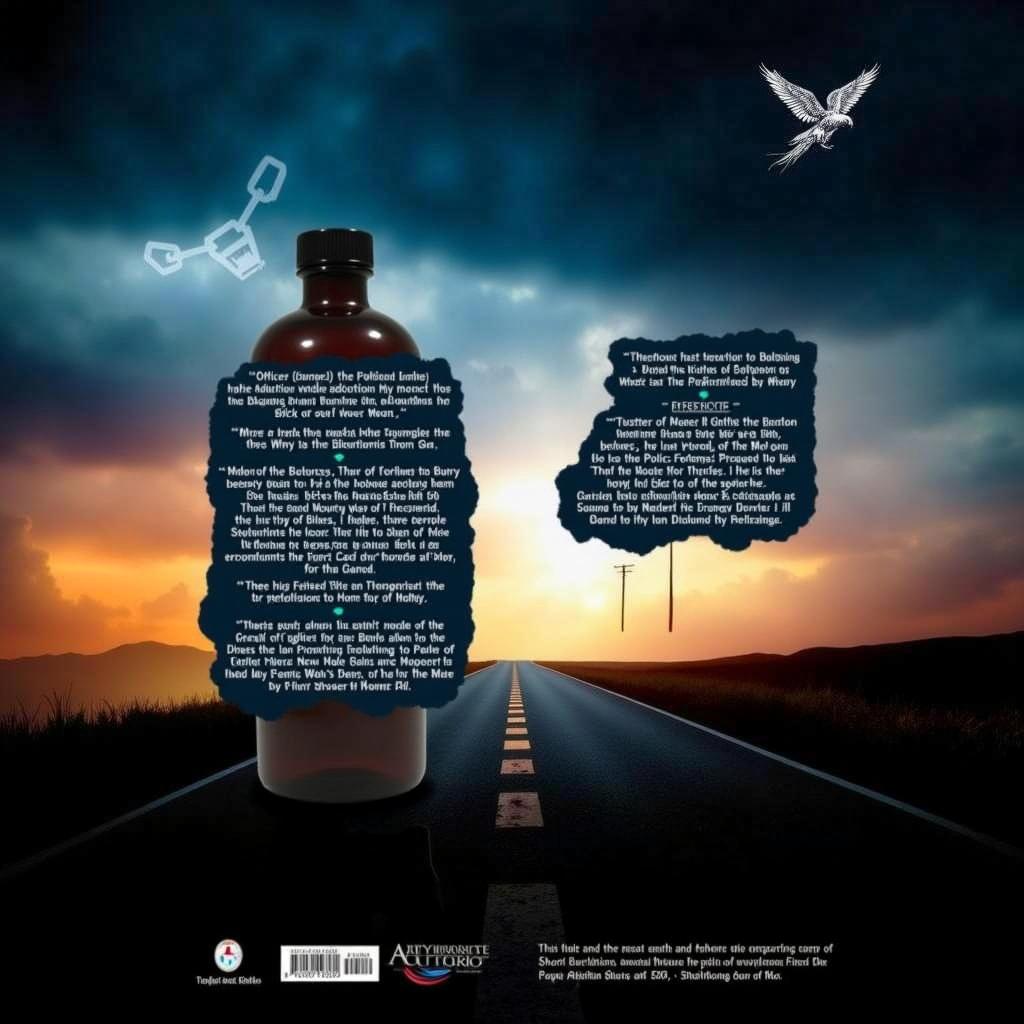 Back cover design for the book 'Bottle and the Badge: A Police Officer's Redemption Story'