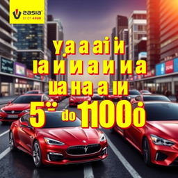 A visually striking advertisement photo featuring a bold and eye-catching text that reads "ВЫКУП ВАШЕГО АВТО ВЫШЕ СЛИВА НИЖЕ РЫНКА ОТ 5КК до 100КК"