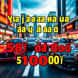 A visually striking advertisement photo featuring a bold and eye-catching text that reads "ВЫКУП ВАШЕГО АВТО ВЫШЕ СЛИВА НИЖЕ РЫНКА ОТ 5КК до 100КК"