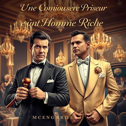 A book cover design featuring a luxurious, opulent setting