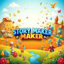 A vibrant YouTube banner designed for a channel called 'STORY MAKER'