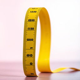 A visually striking representation of a measuring tape stretched out, displaying a length of 1000cm next to a height of 50cm