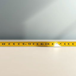 A visually striking representation of a measuring tape stretched out, displaying a length of 1000cm next to a height of 50cm