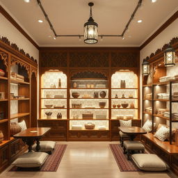 A classic and elegant Arabic retail store design that offers a timeless aesthetic while being budget-conscious