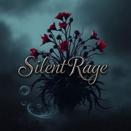 A dark romance book cover that symbolizes silent rage through a hauntingly beautiful plant