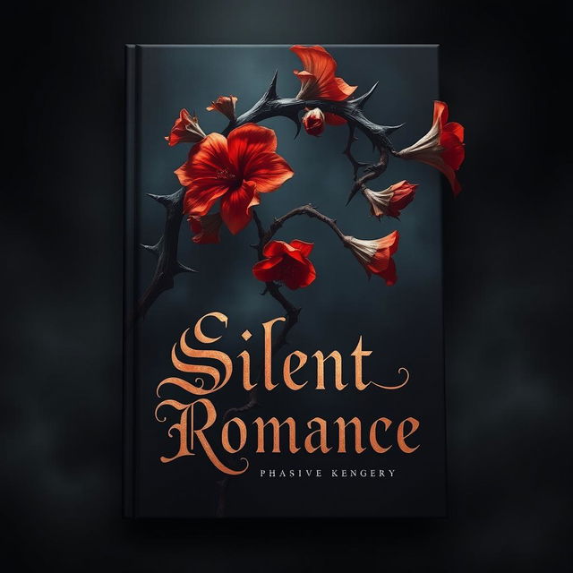 A dark romance book cover featuring a twisted plant with prominent sharp thorns