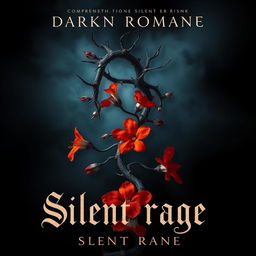 A captivating dark romance book cover featuring a twisted plant with sharp thorns, embodying the essence of silent rage